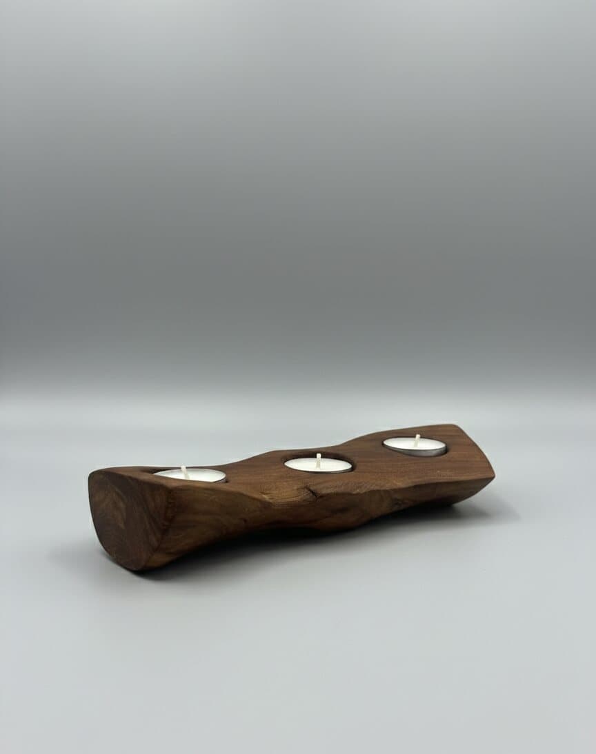 Live-Edge Tea Light Holder